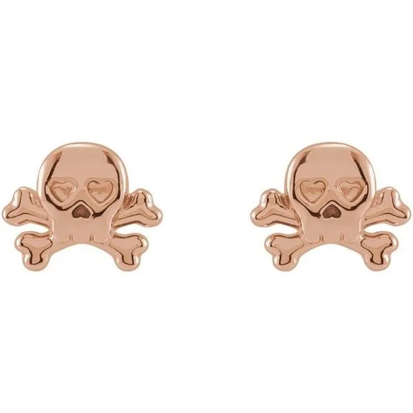 Petite Skull & Crossbones Earrings Image 2 Michael's Jewelry North Wilkesboro, NC