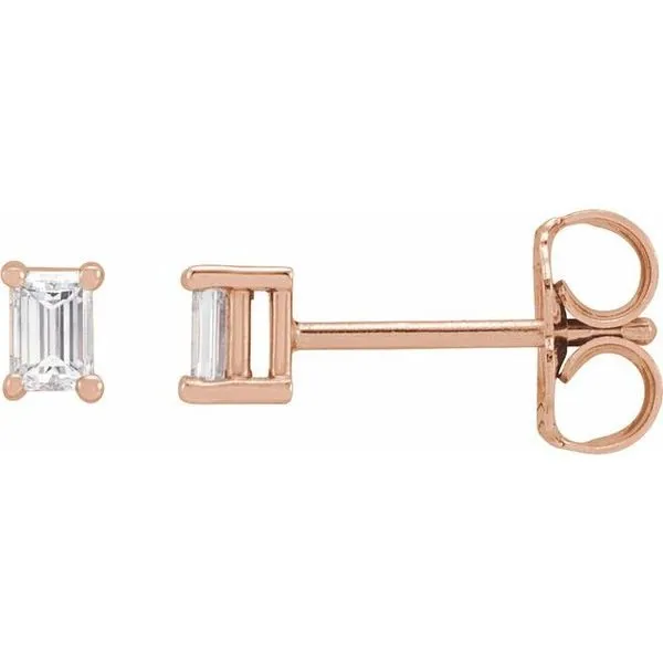 Straight Baguette 4-Prong Stud Earrings Hopman Jewelers Elkhart, IN