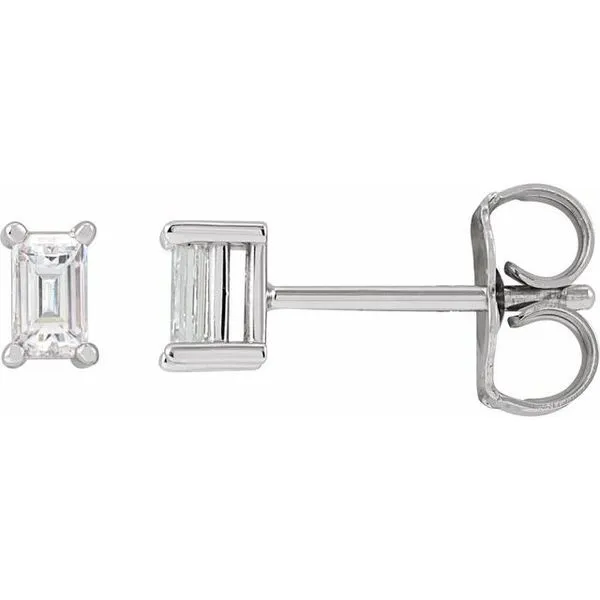 Straight Baguette 4-Prong Stud Earrings James & Williams Jewelers Berwyn, IL