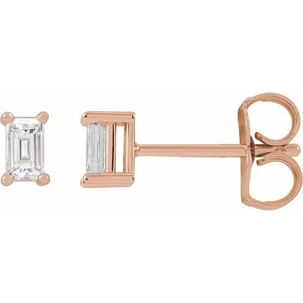 Straight Baguette 4-Prong Stud Earrings Long Jewelers Chesapeake, VA