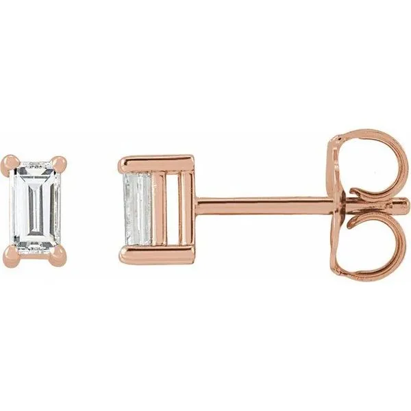 Straight Baguette 4-Prong Stud Earrings James & Williams Jewelers Berwyn, IL