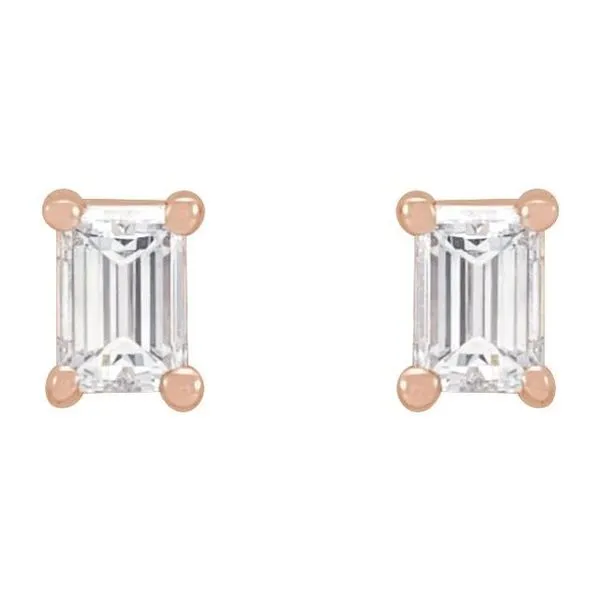 Straight Baguette 4-Prong Stud Earrings Image 2 Rasmussen Jewelers Spanish Fork, UT