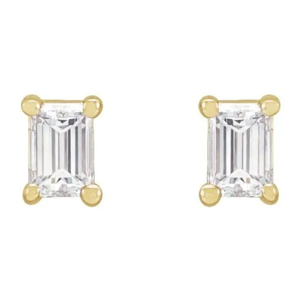 Straight Baguette 4-Prong Stud Earrings Image 2 Long Jewelers Chesapeake, VA