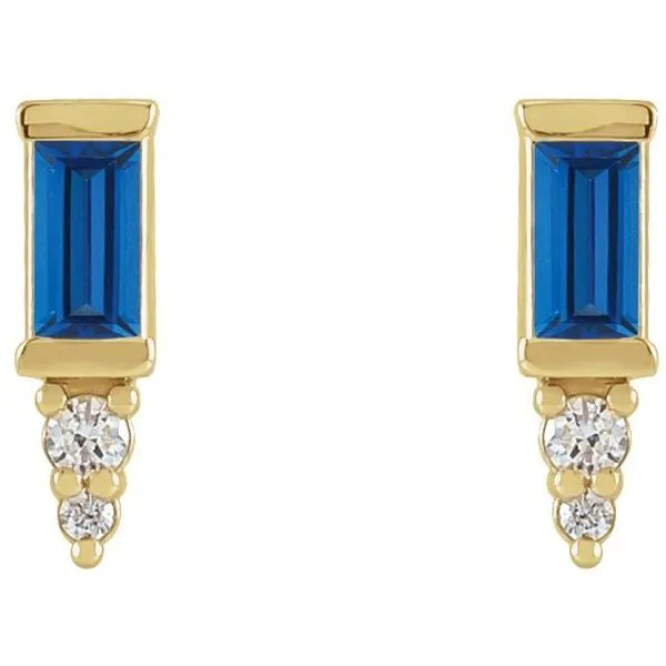 Accented Bar Earrings Image 2 Austin's Fine Diamonds & Jewelry Lyndhurst, NJ