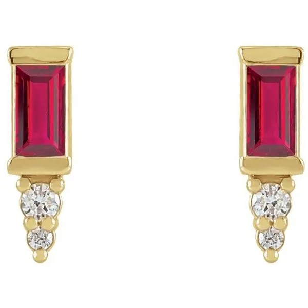 Accented Bar Earrings Image 2 Rick's Jewelers California, MD