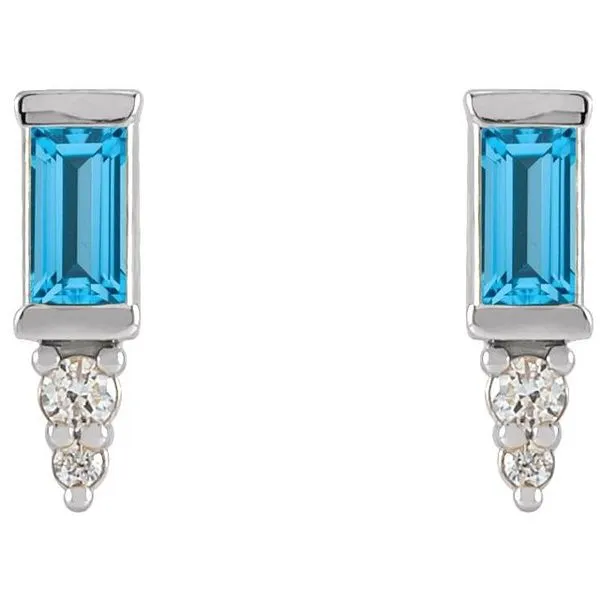 Accented Bar Earrings Image 2 Berilian Jewelers Folsom, CA