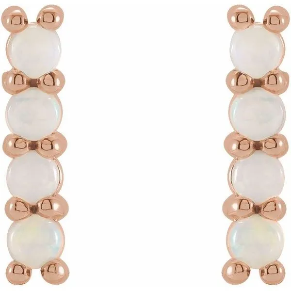 Cabochon Bar Earrings Image 2 Rebel Diamonds New Hampton, IA