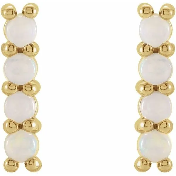 Cabochon Bar Earrings Image 2 Hopman Jewelers Elkhart, IN