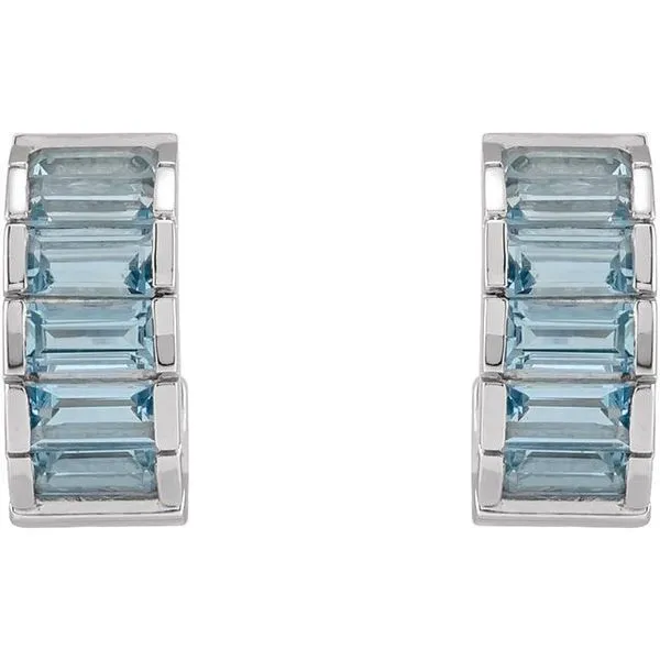 Channel-Set Hoop Earrings Image 2 Long Jewelers Chesapeake, VA