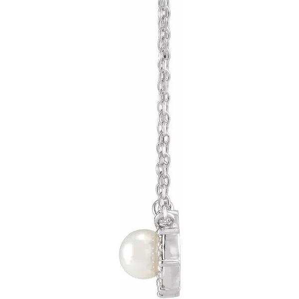 Halo-Style Pearl Necklace Image 2 Becky Beck's Jewelry DeKalb, IL