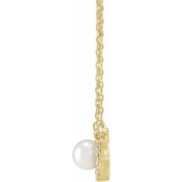 Halo-Style Pearl Necklace Image 2 Hopman Jewelers Elkhart, IN