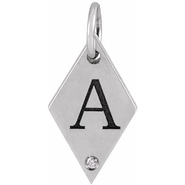 Engravable Rhombus Pendant Image 3 Long Jewelers Chesapeake, VA