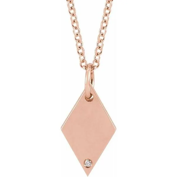 Engravable Rhombus Necklace James & Williams Jewelers Berwyn, IL