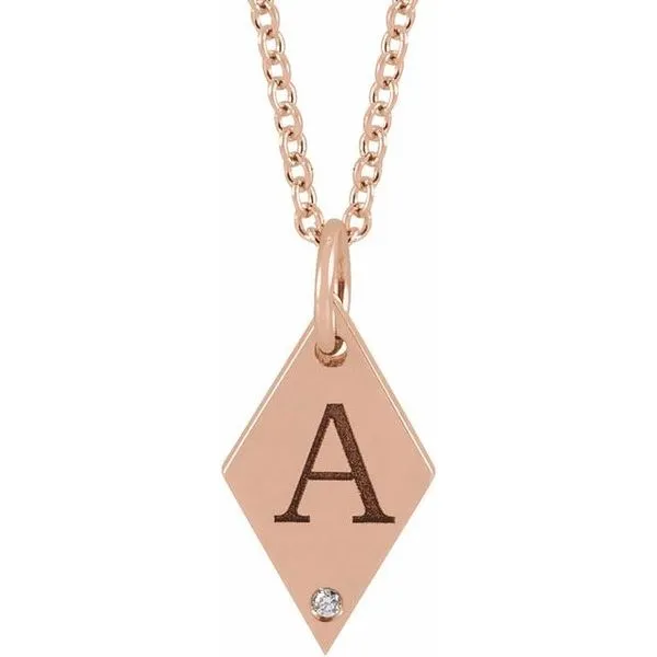 Engravable Rhombus Necklace Image 3 James & Williams Jewelers Berwyn, IL