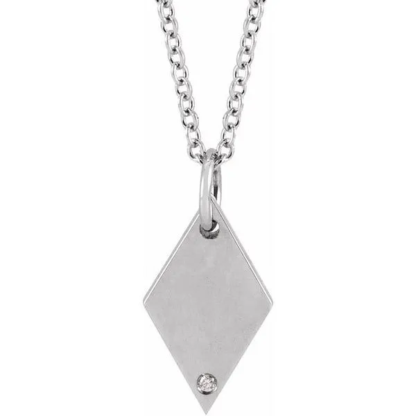 Engravable Rhombus Necklace James & Williams Jewelers Berwyn, IL