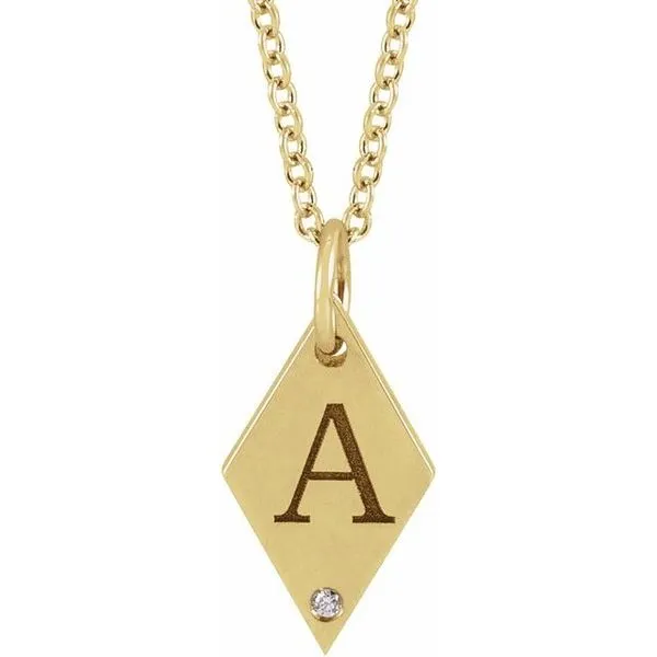 Engravable Rhombus Necklace Image 3 James & Williams Jewelers Berwyn, IL