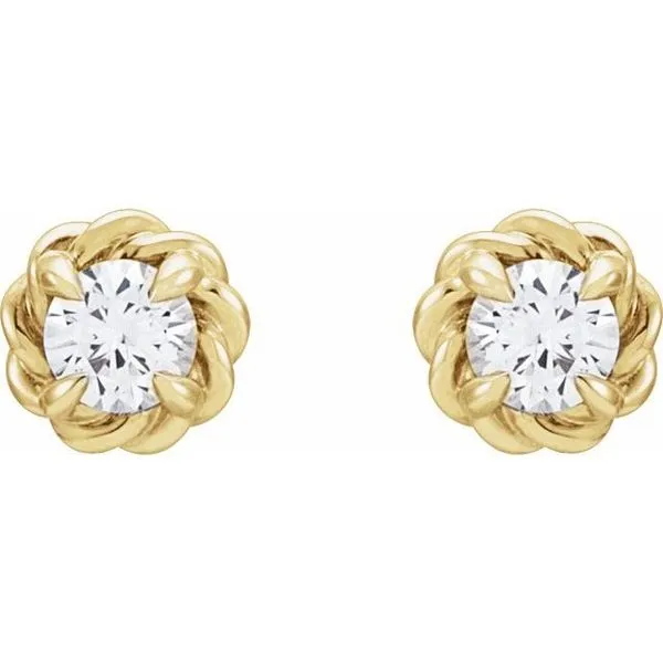 Round 4-Prong Claw Stud Earrings Image 2 J. Meredith Jewelers Delafield, WI