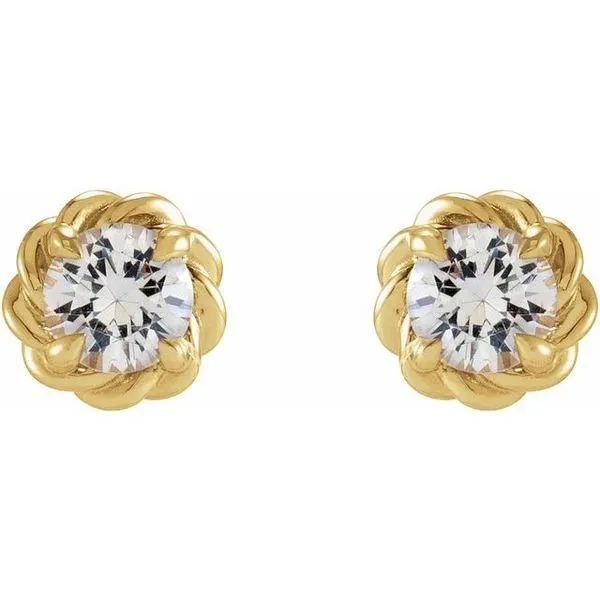 Round 4-Prong Claw Stud Earrings Image 2 Mendham Jewelers Mendham, NJ