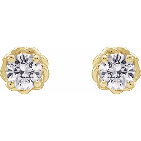 Round 4-Prong Claw Stud Earrings Image 2 James & Williams Jewelers Berwyn, IL
