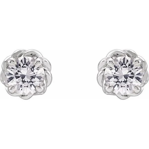 Round 4-Prong Claw Stud Earrings Image 2 J. Meredith Jewelers Delafield, WI