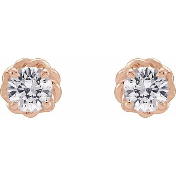 Round 4-Prong Claw Stud Earrings Image 2 J. Meredith Jewelers Delafield, WI
