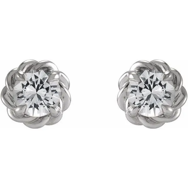 Round 4-Prong Claw Stud Earrings Image 2 Delfine's Jewelry Charleston, WV