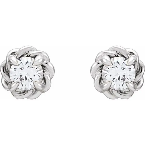 Round 4-Prong Claw Stud Earrings Image 2 D'Errico Jewelry Scarsdale, NY