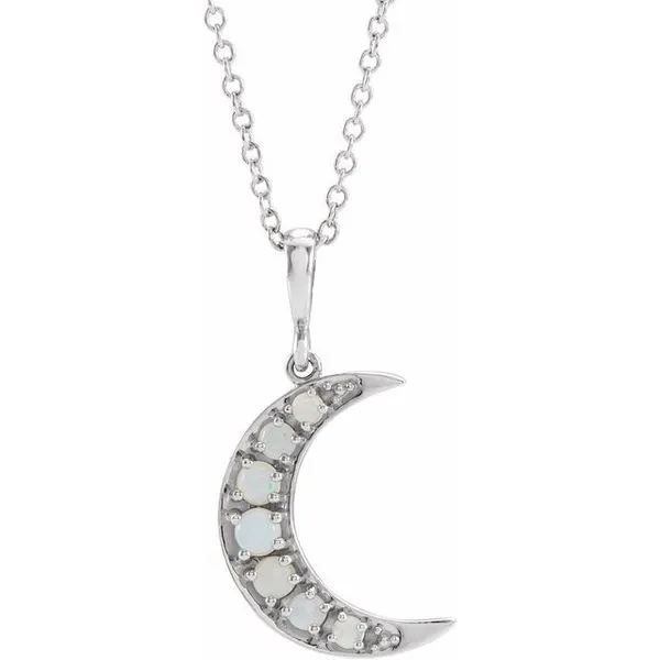 Cabochon Crescent Moon Necklace Diny's Jewelers Middleton, WI