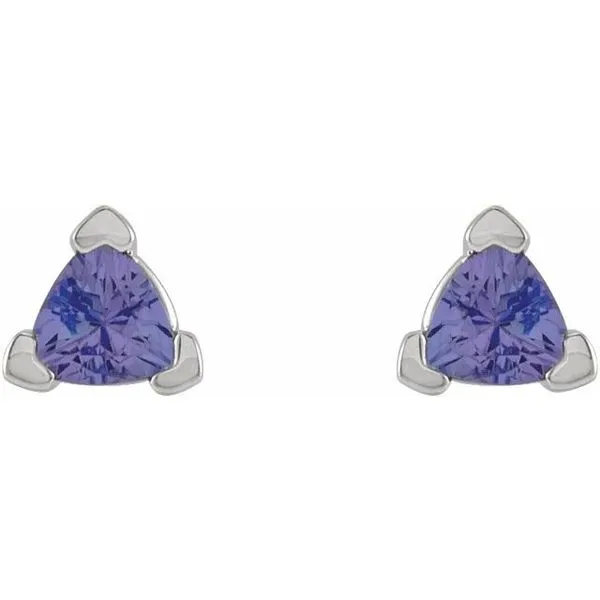 Trillion 3-Prong V-End Earrings Image 2 Sharbuno Jewelers, Inc. Port Washington, WI