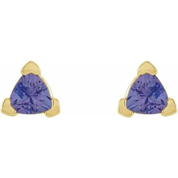 Trillion 3-Prong V-End Earrings Image 2 Diny's Jewelers Middleton, WI