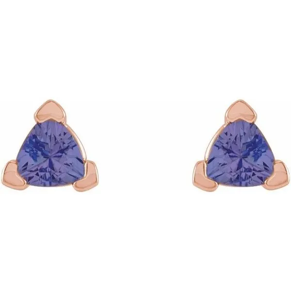 Trillion 3-Prong V-End Earrings Image 2 Diny's Jewelers Middleton, WI