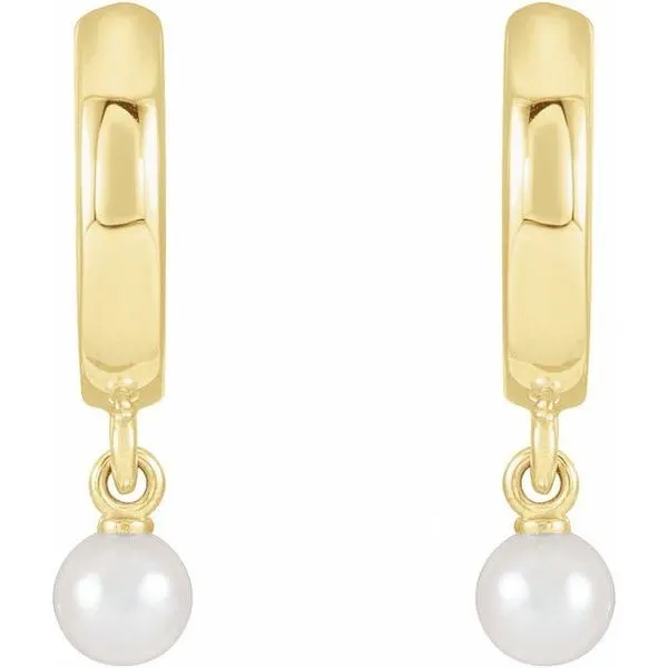 Pearl Hoop Earrings Image 2 Delfine's Jewelry Charleston, WV