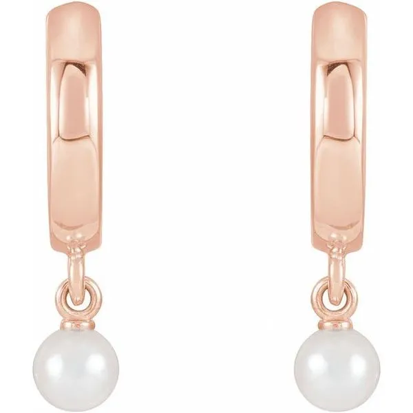 Pearl Hoop Earrings Image 2 Cherry Street Jewelers Tulsa, OK