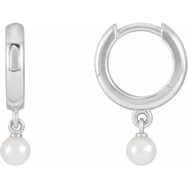 Pearl Hoop Earrings James & Williams Jewelers Berwyn, IL