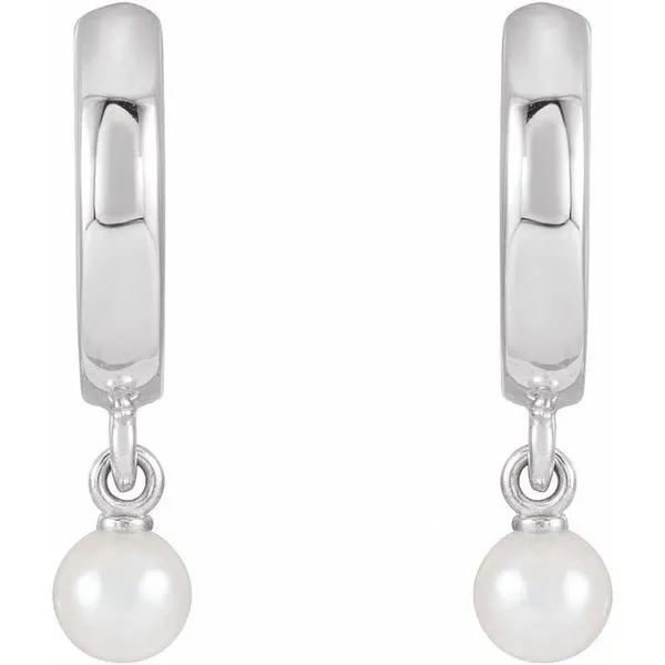 Pearl Hoop Earrings Image 2 James & Williams Jewelers Berwyn, IL