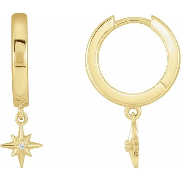 Accented Star Hoop Earrings J. Meredith Jewelers Delafield, WI