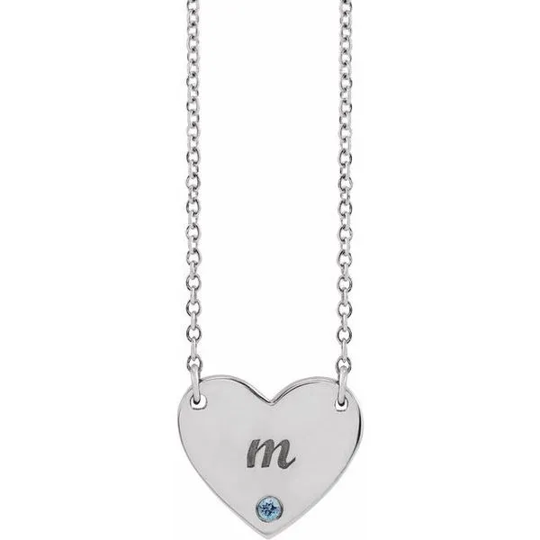 Engravable Heart Necklace Image 3 Diny's Jewelers Middleton, WI