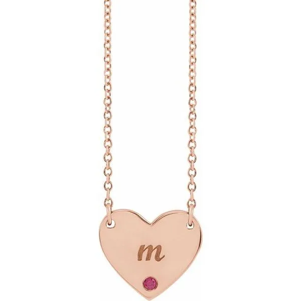 Engravable Heart Necklace Image 3 Cherry Street Jewelers Tulsa, OK