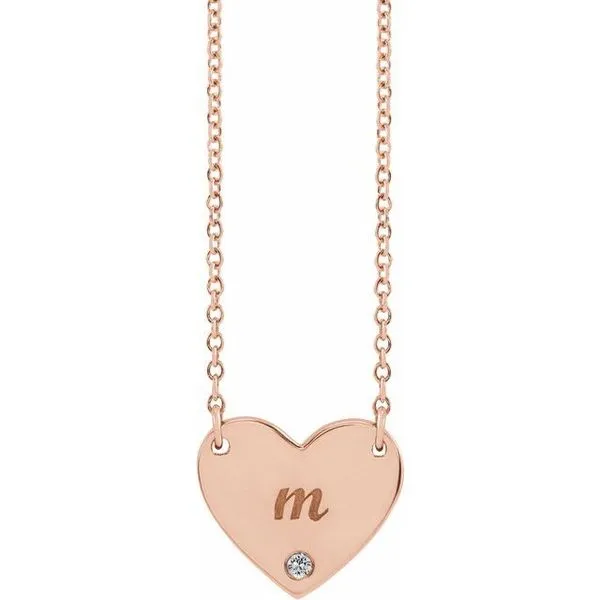 Engravable Heart Necklace Image 3 James & Williams Jewelers Berwyn, IL