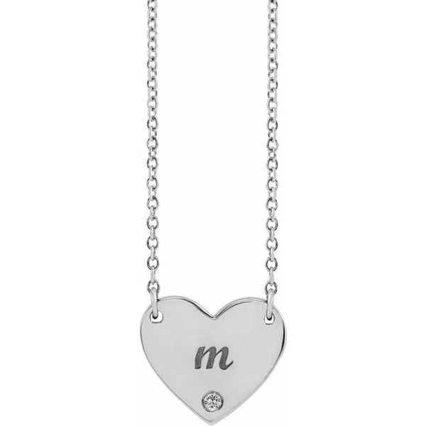 Engravable Heart Necklace Image 3 James & Williams Jewelers Berwyn, IL