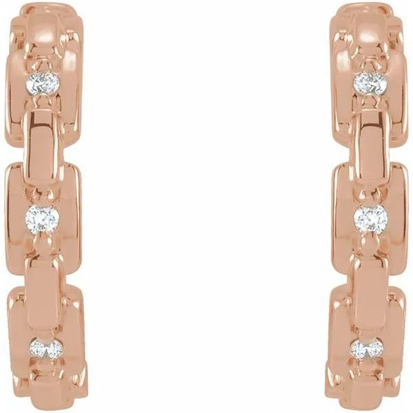 Accented Chain Link Huggies Image 2 James & Williams Jewelers Berwyn, IL