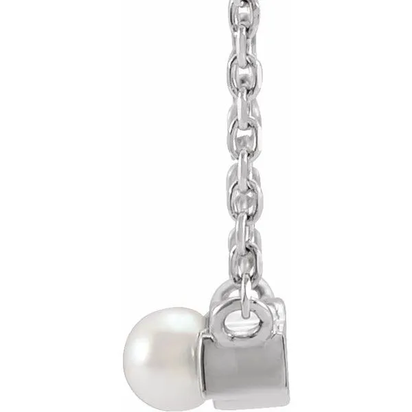 Pearl Petite Bar Necklace Image 2 J. Meredith Jewelers Delafield, WI