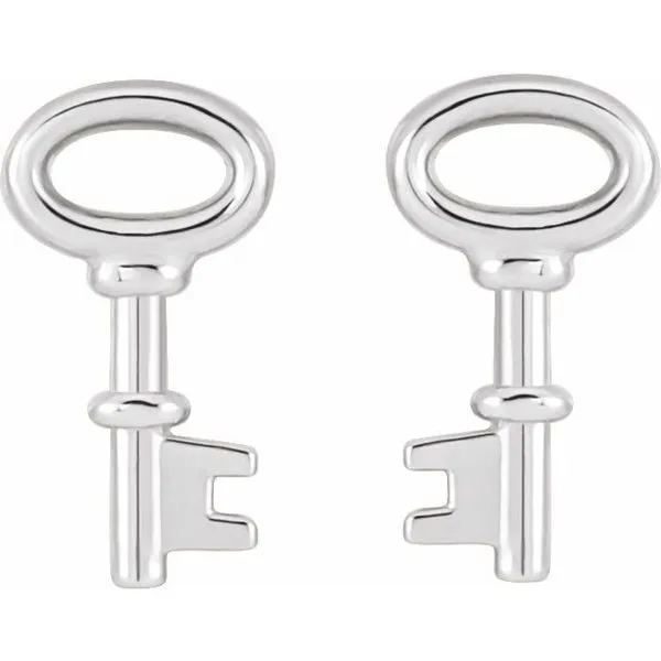 Petite Key Earrings Image 2 James & Williams Jewelers Berwyn, IL