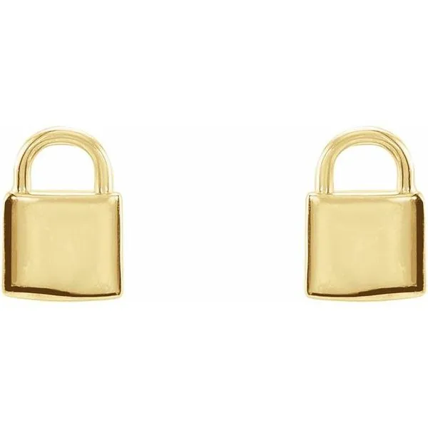 Petite Lock Earrings Image 2 Ellsworth Jewelers Ellsworth, ME
