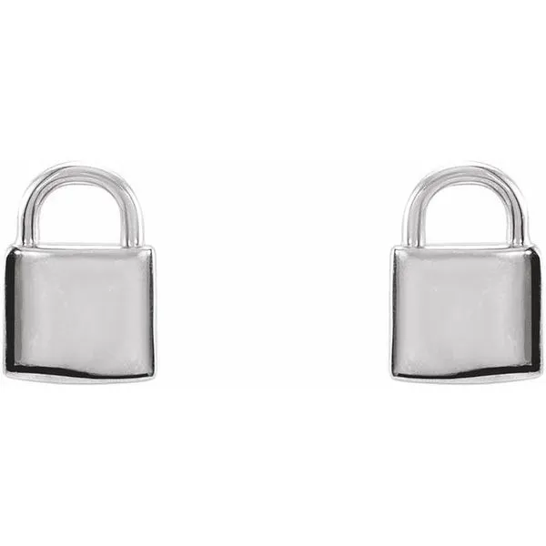 Petite Lock Earrings Image 2 John E. Koller Jewelry Designs owasso, OK