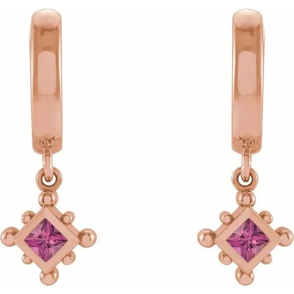 Beaded Bezel-Set Hoop Earrings Image 2 J. Meredith Jewelers Delafield, WI