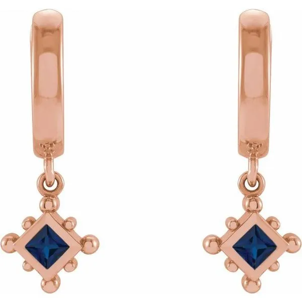 Beaded Bezel-Set Hoop Earrings Image 2 James & Williams Jewelers Berwyn, IL