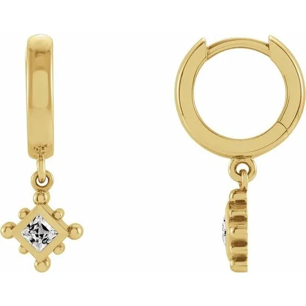 Beaded Bezel-Set Hoop Earrings Delfine's Jewelry Charleston, WV