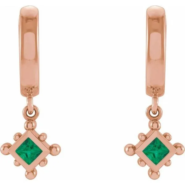 Beaded Bezel-Set Hoop Earrings Image 2 James & Williams Jewelers Berwyn, IL