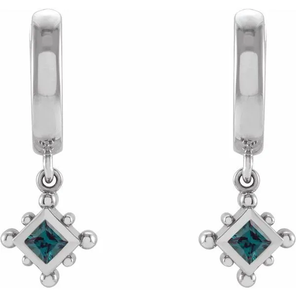 Beaded Bezel-Set Hoop Earrings Image 2 Cherry Street Jewelers Tulsa, OK